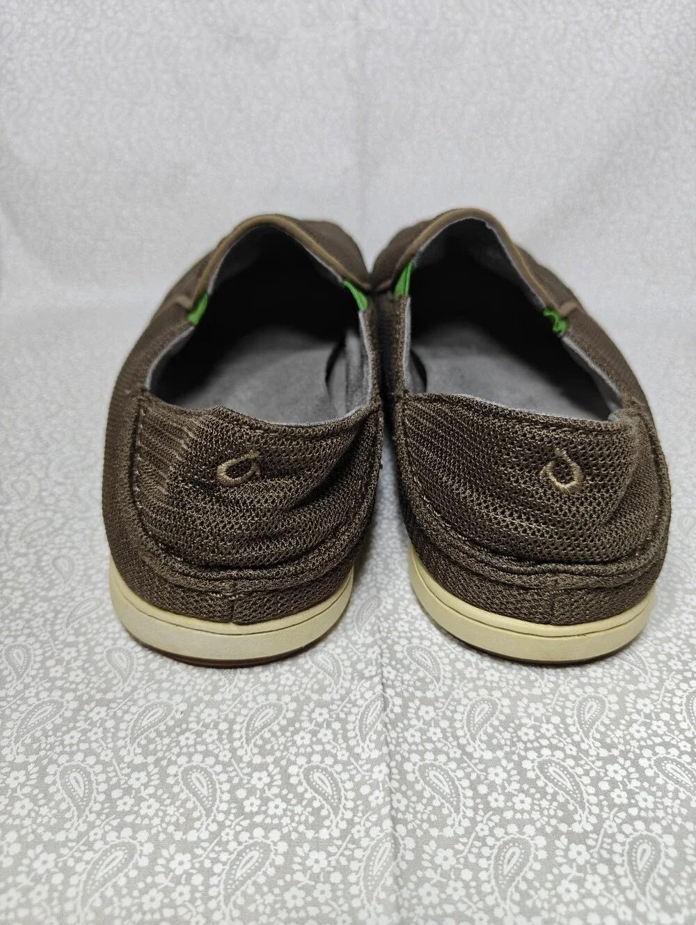 Olukai Men's Nohea Mesh Slip On Casual Shoes Metallic Brown Green Size 10.5